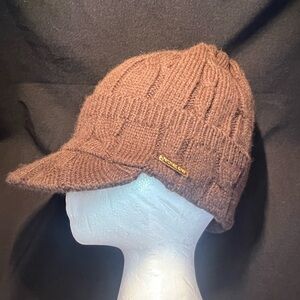 *Michael Kors Knit Brim Hat brown Wide Cable Knit (#89)